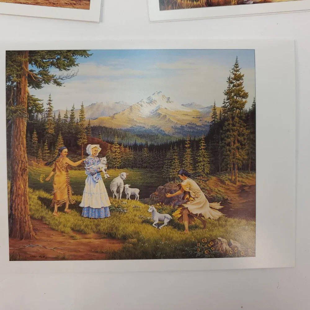 BLANK NOTE Cards W/Envelopes 15‎ Pk. Oil Paintings 1800's American West 5